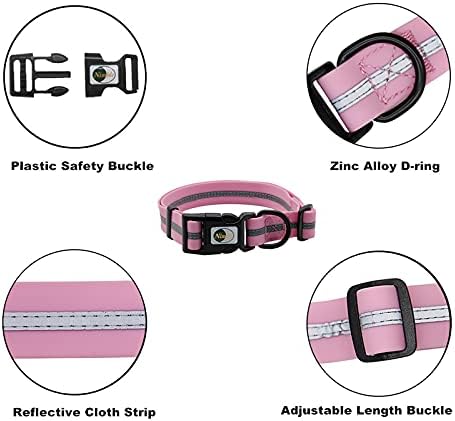 Nimble Reflective Waterproof Dog Collar Adjustable Odor Resistant Easy Clean Pet Collar for Small Medium Large Dogs Night Walking Outdoor Rainy Use (Small (9.45”-14.17”inches), Lavender) - Image 4