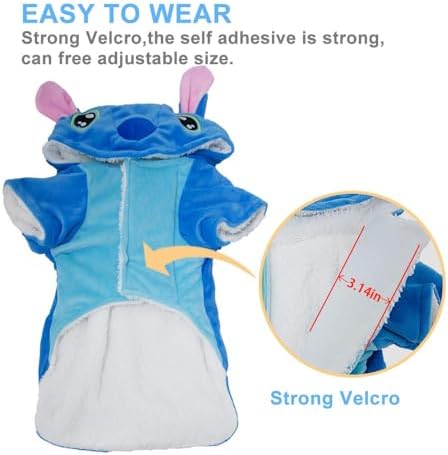 Gimilife Dog Hoodie, Blue, 2XL (70+ LB), Velvet, Cartoon Costume for Small Medium Large Dogs and Cats, Halloween Christmas Winter - Image 6