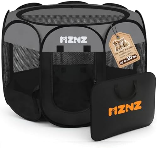 Dog Cat Small Animal Puppy Playpen Crate, Small, Dark Grey by MZNZ
