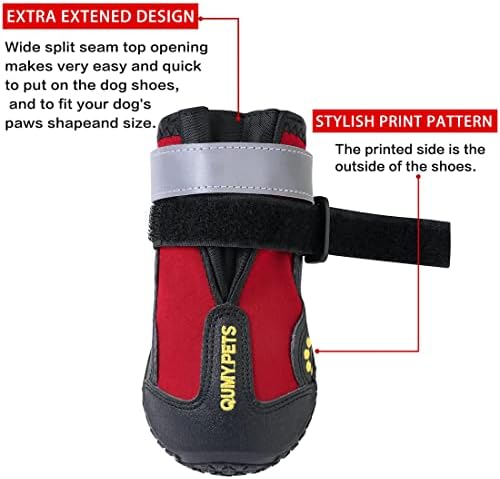 QUMY Dog Shoes for Hot Pavement, Dog Snow Boots & Paw Protectors for Winter - Image 3