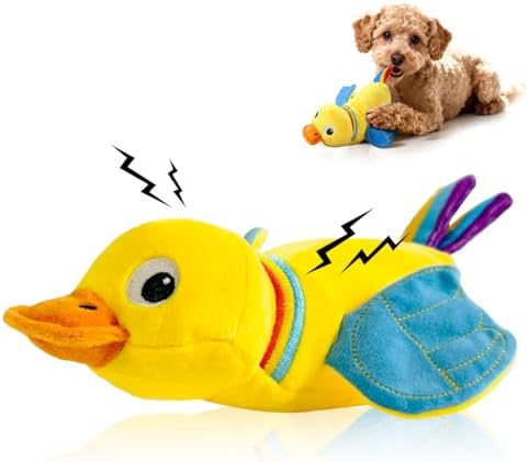 lilfrd Duck Dog Toy, Crinkle Squeaky Plush Interactive Chew Toy for Dogs by Lilfrd