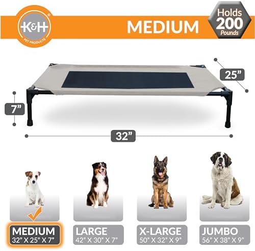 K&H Outdoor Elevated Dog Bed for Small & Medium Pets, Taupe, Medium 32x25in - Image 3