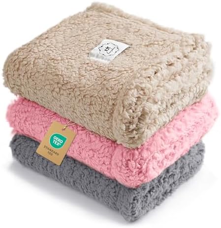 Luciphia 3 Pack Soft Sherpa Fleece Blankets for Dogs Cats Puppies,23"x16" by luciphia