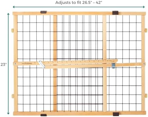 MYPET Wire Mesh Dog Gate: 26.5"-42" Wide Pressure Mounted with No Tools; Expandable, Durable Pet Gates for Doors and Hallways, 23" Tall, Made with Sustainable Hardwood - Image 5