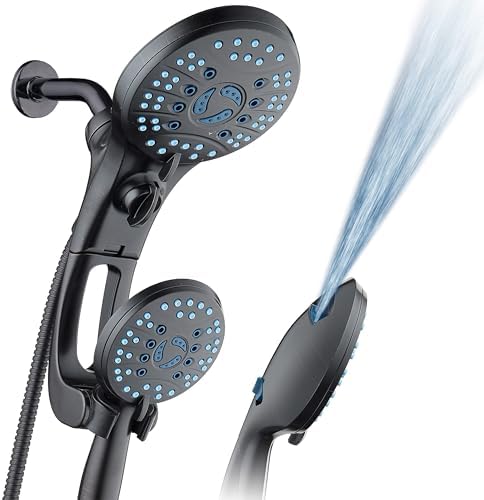 AquaCare 50-mode High Pressure Shower Head Combo with Arm & Dual Power Wash by HotelSpa