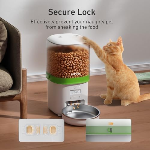 Automatic Cat Feeder - 4L Timed Auto Pet Feeder for Cat and Dog with Dry Food Dispenser, 180-day Battery Life, 1-6 Meals Per Day, 1-16 Portion, Desiccant Bag Keeps Food Fresh - Image 7
