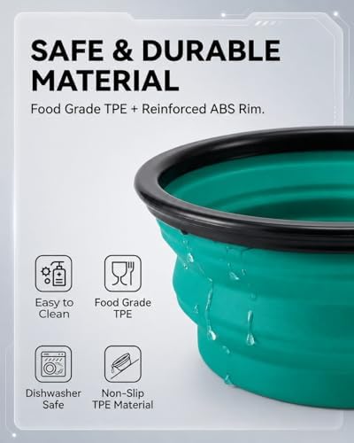 Rest-Eazzzy Collapsible Dog Bowls, 2 Pack Sturdy Portable Dog Water Bowls - Image 5