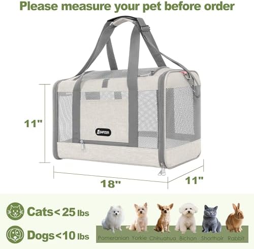 GAPZER Cat Carrier American Airline Approved 18x11x11,Top Opening Pet Cage - Image 2