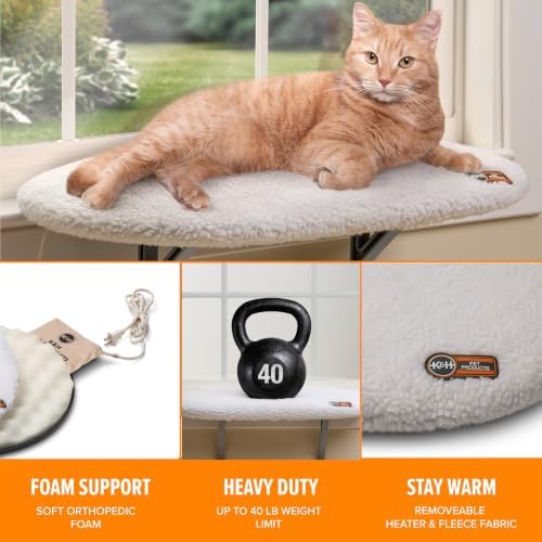 K&H Cat Window Perch, Heated Kitty Sill, Safety Listed, 24x14in, Fleece - Image 4