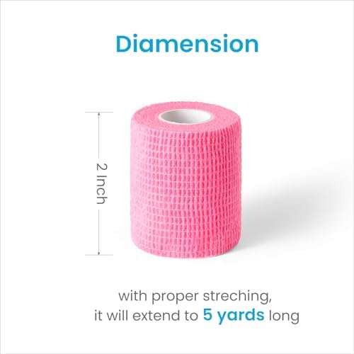 WePet Pet Wrap, Self-Adhesive, Only Sticks to Itself, Non-Woven Tape for Dog Legs, Paws, Wounds, First Aid Cohesive Gauze for Horse, Cat, Bird, Animal, 6 Rolls, 2 Inch, Solid Color B - Image 3