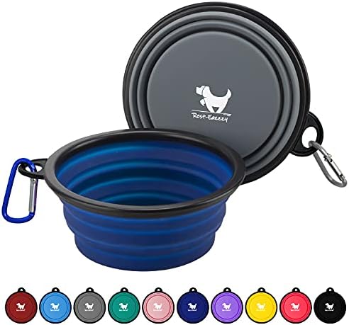 Rest-Eazzzy Collapsible Dog Bowls, 2 Pack Sturdy Portable Dog Water Bowls by Rest-Eazzzy