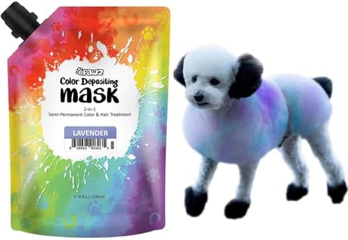 OPAWZ Pet Color Depositing Mask, 2-in-1 Semi-Permanent Dog Hair Dye and Hair Treatment, Pet Hair Dye for Dogs Cats and All Pets Can be Bathed (Lavender, 6.76 fl.oz / 200mL) by OPAWZ