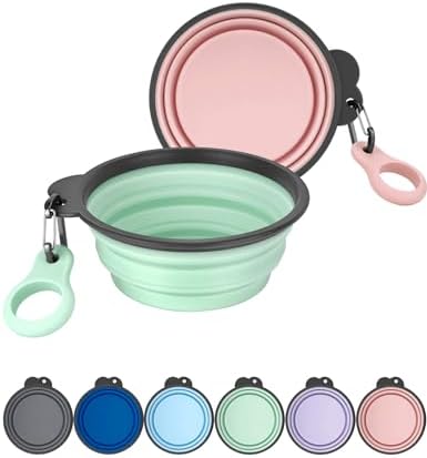 Aonkey 2 Pack 37oz/4.6 Cup Collapsible Dog Bowls with Bottle Carrier by AONKEY