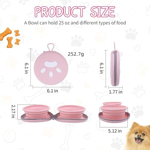 Collapsible Dog Bowls, 2-in-1 Pet Travel Bowls Blue Orange - Image 7