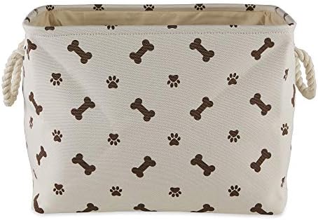 Bone Dry Pet Storage Collection Paw and Bone Print, Medium Rectangle, 16x10x12, Dark Brown by BoneDry