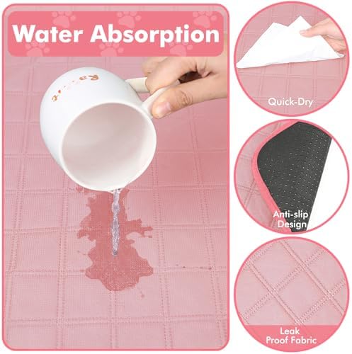 Persure Cat Dog Playpen Tent Crate Cage with Washable Pee Pad(Pink,Small) - Image 5