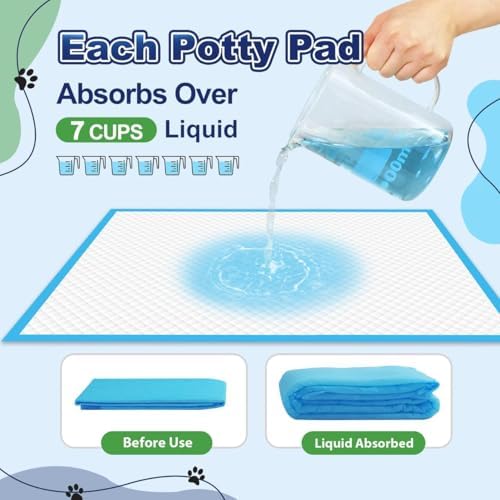 Puppy Pads XL 100 Count, Dog Pee Pads Extra Large, 34"x28" Pee Pads for Dogs, X-Large Disposable Dog Training Pads Super Absorbent&Leak-Proof, Crate Potty Piddle Pads for Doggy, Pet Supplies - Image 4