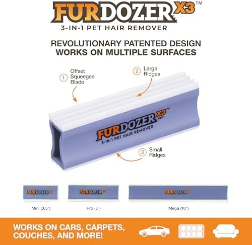FurDozer Pet Hair Remover & Auto Detailing Tools - Cat & Dog Hair Remover for Carpets, Car Interiors, Couches, Bedding, & Pet Furniture (Purple, (2 Pack) - X3 PRO) - Image 2