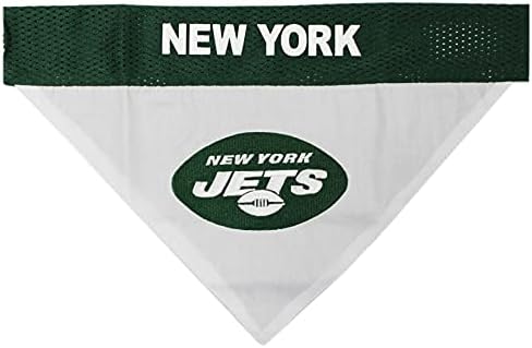 Pets First NFL DOG BANDANA - NEW YORK JETS REVERSIBLE PET BANDANA. 2 Sided Sports Bandana with a PREMIUM Embroidery TEAM LOGO, Small/Medium. - 2 Sizes & 32 NFL Teams available - Image 2