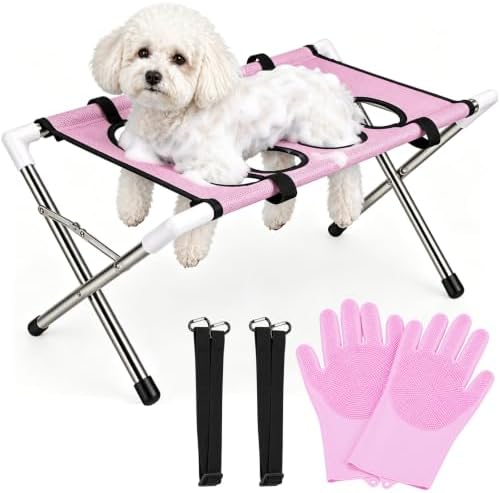 Dog Grooming Hammock Stand, Foldable Pet Bath Holder Sling Shower Chair by Unknown