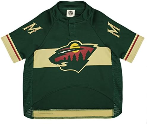 NHL Minnesota Wild Jersey for Dogs & Cats, Medium. - Let Your Pet Be A Real NHL Fan! by PETSFIRST