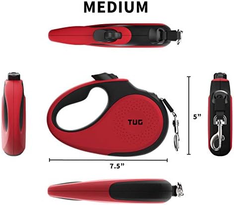 TUG Original Retractable Dog Leash, 16 ft (Medium, Red) - Image 2