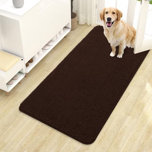 OLANLY Dog Door Mat for Muddy Paws 44x24, Super Absorbent Chenille Mud Mat by OLANLY
