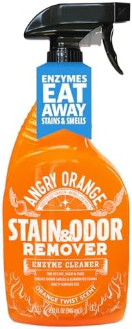 Angry Orange Stain Remover - 32oz Enzyme Pet Cleaner - Dog & Cat Urine Destroyer and Stain Remover - Citrus Spray Cleaning Solution - Puppy Supplies by AngryOrange
