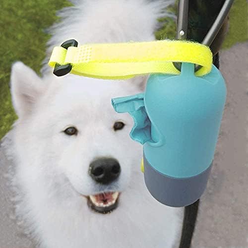 Dog Poop Bag Dispenser with Built-in LED Flashlight and Metal Clip for Leash, Pet Waste Bag Holder, Dog Walking Accessory, Crystal Blue - Image 4