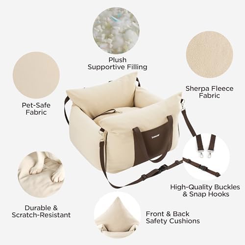Lesure Dog Car Seat for Small Dogs,Booster Car Bed for Puppy Under 25lbs - Image 4