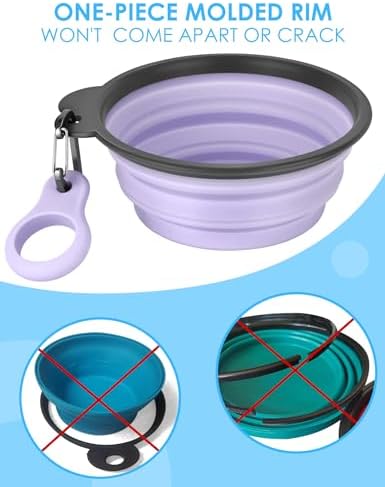 Aonkey 2 Pack 15oz/1.8 Cup Collapsible Dog Bowls with Bottle Carrier - Image 4