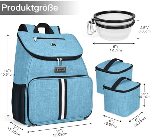 BAGLHER丨Dog Travel Bag, Airline Approved Pet Supplies Backpack, Dog Travel Backpack with 2 Silicone Collapsible Bowls and 2 Food Baskets - Image 3