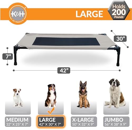 K&H Outdoor Elevated Dog Bed for Medium & Large Pets, Taupe, Large 42x30in - Image 3