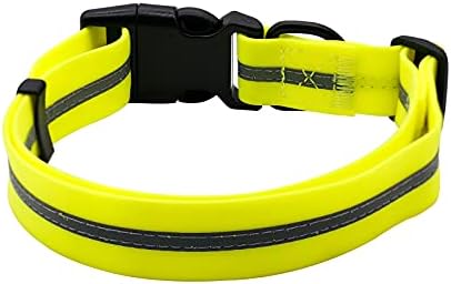 Nimble Reflective Waterproof Dog Collar Adjustable Odor Resistant Easy Clean Pet Collar for Small Medium Large Dogs Night Walking Outdoor Rainy Use (Small (9.45”-14.17”inches), Fluorescent Yellow) - Image 2