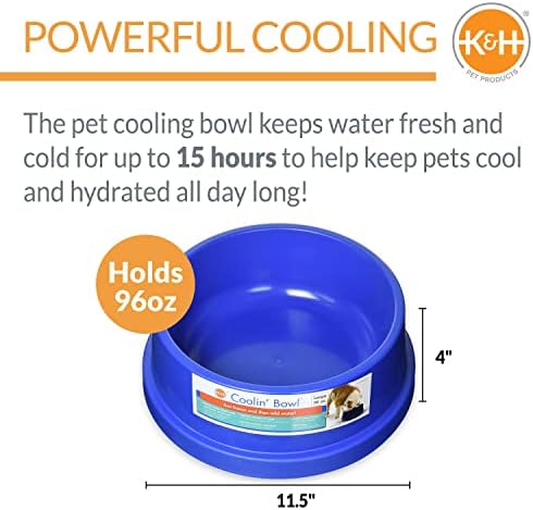 K&H Dog Water Bowl, Coolin' Pet Bowl, Ice Cold Pet Dish, 96 Ounces - Image 2