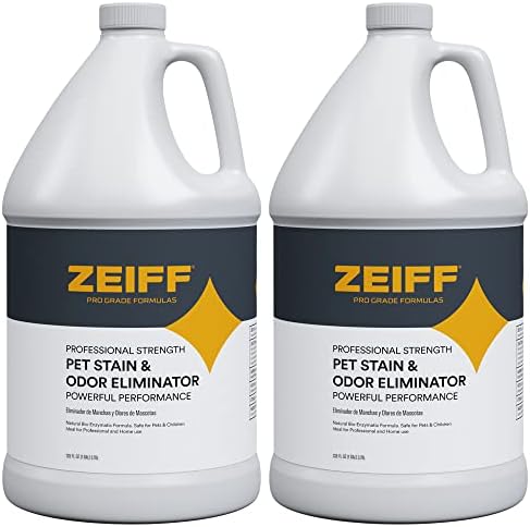 Zeiff Pet Stain and Odor Remover - Pet Odor Eliminator for Home and Professional Use - Carpet Stain Remover - Pet Urine Enzyme Cleaner for Dog and Cat Pee, Feces, and Fluids - 1 Gallon, 2 Pack by Zeiff