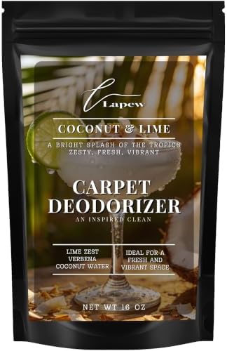 Lapew Coconut & Lime Carpet Deodorizer Powder - Pet Safe Freshener for Vacuuming | Scented Odor Eliminator for Home | 16 oz by Lapew
