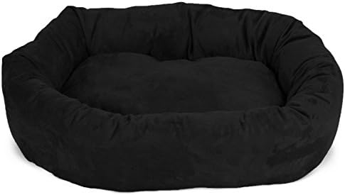 Majestic Pet Suede Calming Dog Bed, 32 Inch Medium, Round, Washable, Black - Image 2