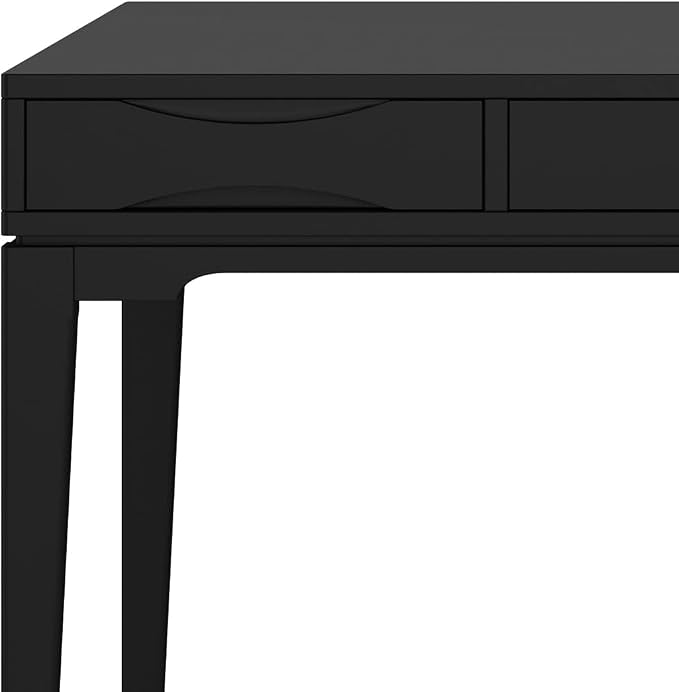 SIMPLIHOME Harper Desk and Bookcase Bundle - 60 inch Wide Solid Wood Mid Century Modern Desk with Drawers and 24 inch Wide 4-Shelf Bookcase in Black, Home Office Furniture (Set of 2) - Image 8