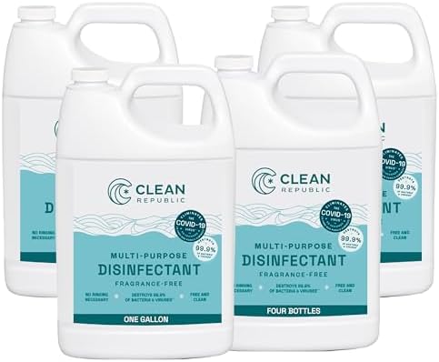 Multi-Purpose Disinfectant, Hypochlorous Acid Cleaner, 1 Gallon Bottle, 4ct by CleanRepublic