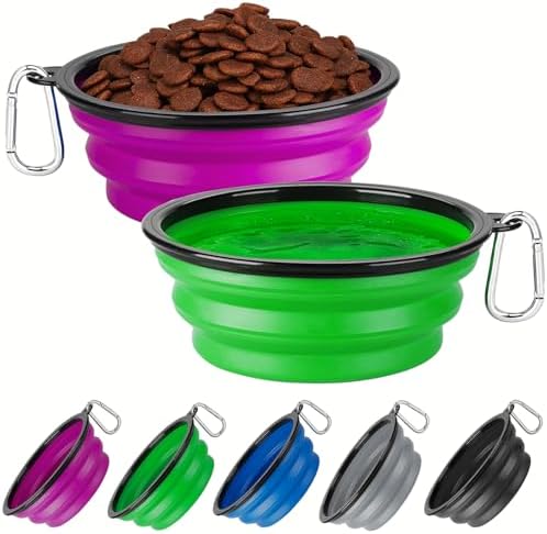 Collapsible Dog Bowl Large 34oz, Travel Dog Water Bowl Portable by HOSCAPE