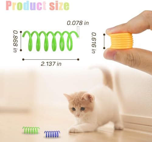 Andiker 12 Pcs Colorful Cat Spring Toys for Indoor Cats and Kittens - Image 5