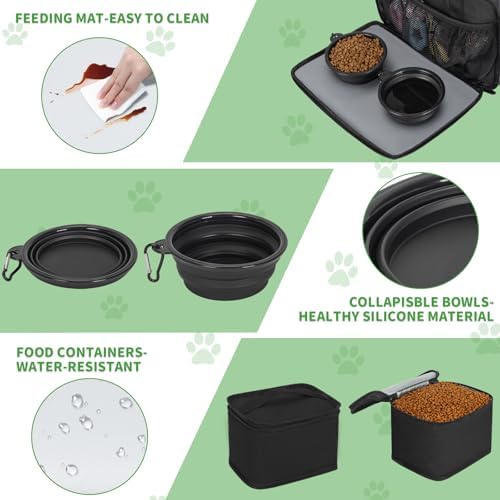 TORIBIO Large Dog Travel Bag for Supplies with Food Bowl - Image 3