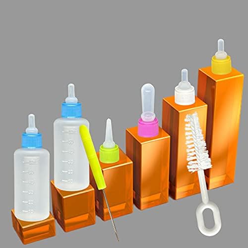 Pet Bottle Kit, Squeeze Liquid Replaceable Silicone Teat for Newborn Kittens, Puppies, Rabbits, Small Animals Replacement Teat Cat Feeding Bottle Feeding Tool - Image 3