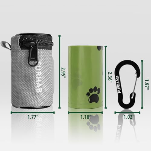 FURHAB Dog Poop Bag Holder for Leash with Carabiner Clip Soft Fabric - Image 6