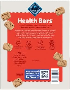 Blue Buffalo Health Bars Crunchy Dog Biscuits, Oven-Baked with Natural Ingredients, Bacon, Egg & Cheese, 32-oz Bag (Pack of 2) - Image 2