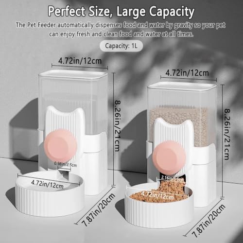 kathson Rabbit Feeder,Bunny Water Bottle Dispenser,Pet Cage Food Bowl,Pink - Image 2