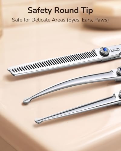 ULG 7.5in 3‑Piece Shears Set (Curved/Straight/Snag‑Free), Pouch - Image 3