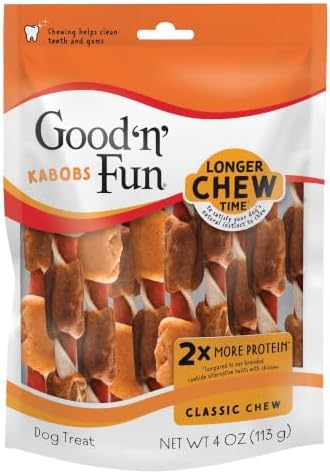 Good 'n' Fun Kabobs Long-Lasting Dog Treat Made With Real Protein, 4 oz by GoodNFun