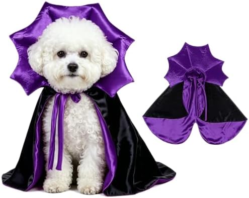 GOYOSWA Dog Halloween Costumes, Dog Vampire Devil Cape Cloak Costume Pet Halloween Costumes for Small Medium Large X-Large Dogs Pets (Small) by GOYOSWA